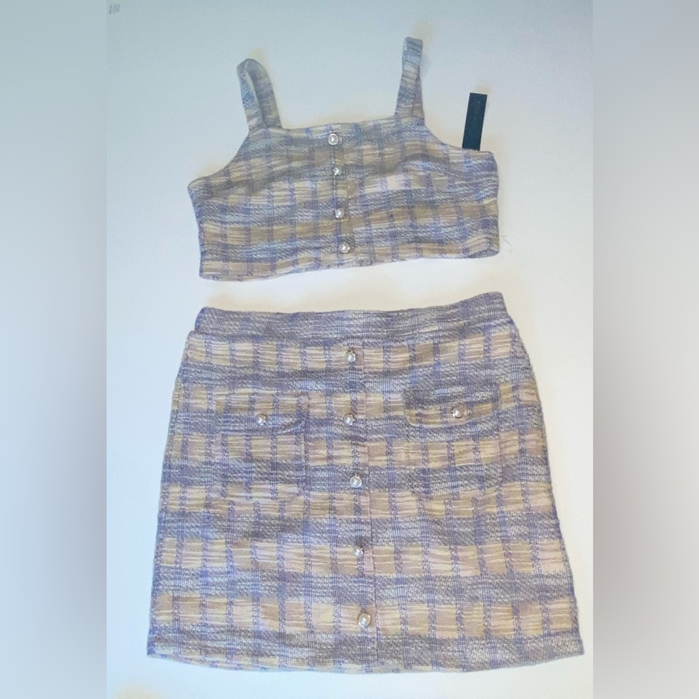 Plaid Skirt Set